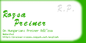 rozsa preiner business card